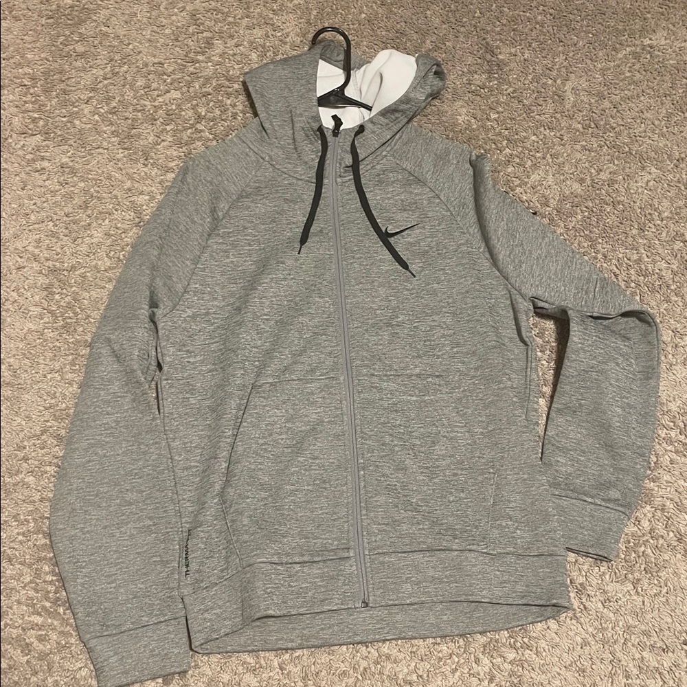 Nike Heather Gray Hoodie with Black Logo